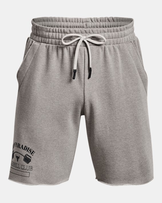 Herren Project Rock Home Gym Heavyweight Terry-Shorts, Gray, pdpMainDesktop image number 7